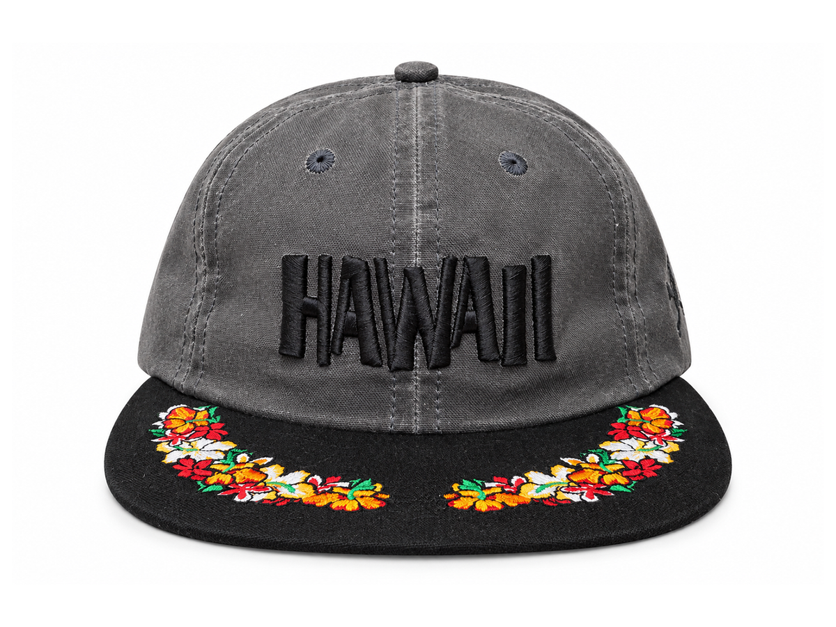 Maritime 6-Panel Cap CHARCOAL - Fitted x LEILOW